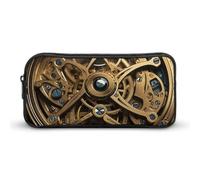 HETVBNS Cool Steampunk Gears, astuccio con cerniera di grande capacità, organizer per matite resistente, piccola borsa per cosmetici portatile per ufficio, viaggi
