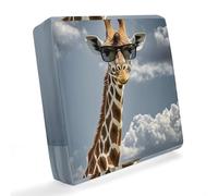HETVBNS Copricuscino impermeabile per animali domestici, giraffa con occhiali da sole, lavabile, resistente ai raggi UV e alle intemperie, per mobili da patio, 56 x 51 x 10 cm