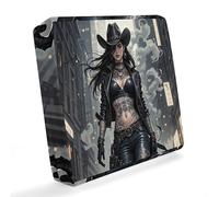 HETVBNS Copricuscino impermeabile per divano con animali domestici, graziosa ragazza cowboy tatuata, lavabile, resistente ai raggi UV e alle intemperie, per mobili da patio, 51 x 46 x 10 cm