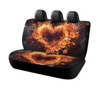 HETVBNS Coprisedili per auto con fiori e cuori di fuoco, protezione universale per sedili posteriori, antiscivolo, per auto, camion e SUV