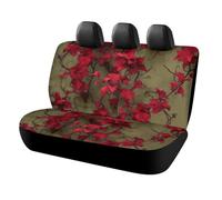 HETVBNS Coprisedili per auto con fiori rossi, protezione universale per sedili posteriori, antiscivolo, per auto, camion e SUV