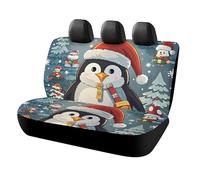 HETVBNS Coprisedili per auto con pinguino divertente natalizio, protezione universale per sedili posteriori, antiscivolo, per auto, camion e SUV