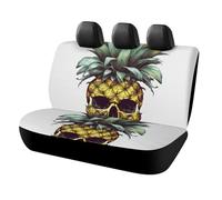 HETVBNS Coprisedili per auto con teschio e ananas, protezione universale per sedili posteriori, antiscivolo, per auto, camion e SUV