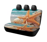 HETVBNS Coprisedili universali per auto, motivo stelle marine, conchiglie, spiaggia, protezione per animali domestici, per auto, camion e SUV