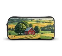 HETVBNS Country Farm - Astuccio portamatite di grande capacità, con cerniera, organizer per matite resistente, piccola borsa per cosmetici portatile per ufficio, viaggi