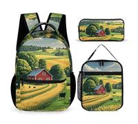 HETVBNS Country Farm - Set di 3 zaini, resistenti, isolati, per il pranzo, per uomini e donne
