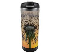 HETVBNS Dandelions at Sunset - Bicchiere in acciaio inox da 350 ml, con coperchio, portatile, a prova di perdite, isolato, per bevande calde/fredde, palestra e ufficio