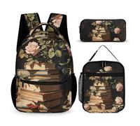HETVBNS Dark Academy - Set di 3 zaini, resistenti, isolati, portapranzo, portatile, per uomini e donne