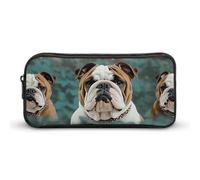 HETVBNS Divertente astuccio con bulldog inglese, grande capacità, con cerniera, organizer resistente, piccola borsa per cosmetici portatile per ufficio, viaggi
