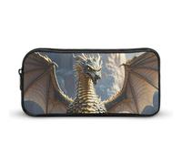 HETVBNS Dragon Purple Moon - Astuccio con cerniera di grande capacità, organizer per matite, portatile, piccola, per ufficio, viaggi