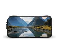 HETVBNS Fiordland National Park, astuccio con cerniera di grande capacità, organizer per matite resistente, piccola borsa per cosmetici portatile per ufficio, viaggi