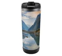 HETVBNS Fiordland National Park - Bicchiere in acciaio inox con coperchio, tazza da caffè portatile a prova di perdite, tazza da viaggio per bevande calde/fredde, palestra e ufficio