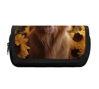 HETVBNS Golden Retriever - Astuccio extra large, a doppio strato, con cerniera, astuccio portatile per cosmetici, per viaggi, cancelleria da ufficio, per donne e uomini