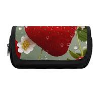 HETVBNS Grazioso astuccio a forma di fragola, extra large, a doppio strato, con cerniera, astuccio portatile per cosmetici, per viaggi, cancelleria da ufficio, per donne e uomini