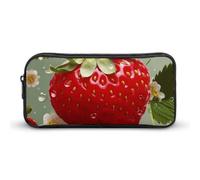 HETVBNS Grazioso astuccio a forma di fragola, grande capacità, con cerniera, organizer per matite resistente, piccola borsa per cosmetici portatile per ufficio, viaggi