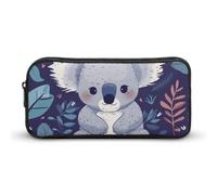 HETVBNS Grazioso astuccio con koala, grande capacità, con cerniera, organizer per matite resistente, piccola borsa per cosmetici portatile per ufficio, viaggi