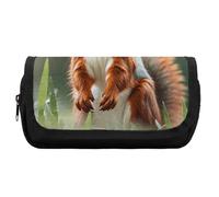 HETVBNS Grazioso astuccio con scoiattoli extra large, astuccio a doppio strato con cerniera, borsa portatile per cosmetici per viaggi, organizer per cancelleria da ufficio per donne e uomini