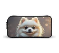 HETVBNS Grazioso astuccio Pomeranian con cerniera, grande capacità, organizer per matite, portatile, per ufficio, viaggi