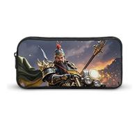 HETVBNS Guan Yu Rides A - Astuccio per matite da moto, grande capacità, con cerniera, organizer per matite resistente, piccola borsa per cosmetici portatile per ufficio, viaggi