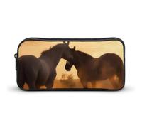 HETVBNS Horses in Love, astuccio con cerniera di grande capacità, organizer per matite resistente, piccola borsa per cosmetici portatile per ufficio, viaggi