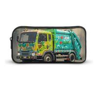 HETVBNS I Love Garbage Trucks, astuccio con cerniera di grande capacità, organizer per matite resistente, piccola borsa per cosmetici portatile per ufficio, viaggi