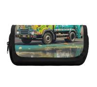 HETVBNS I Love Garbage Trucks - Astuccio extra large, a doppio strato, con cerniera, astuccio portatile per cosmetici, per viaggi, cancelleria da ufficio, per donne e uomini