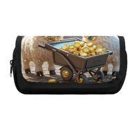 HETVBNS Little Lamb Brings Wealth - Astuccio extra large, a doppio strato, con cerniera, astuccio portatile per cosmetici, per viaggi, cancelleria da ufficio, per donne e uomini