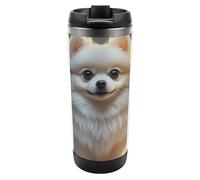HETVBNS Lovely Pomeranian - Bicchiere in acciaio inox con coperchio, tazza da caffè portatile a prova di perdite, tazza da viaggio per bevande calde/fredde, palestra e ufficio