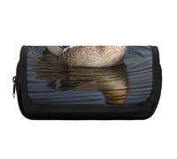 HETVBNS Mallard Duck - Astuccio extra large, a doppio strato, con cerniera, portatile, per cosmetici, viaggi, cancelleria da ufficio, per donne e uomini