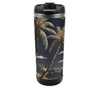 HETVBNS Palm Tree, bicchiere in acciaio inox con coperchio, tazza da caffè portatile a prova di perdite, tazza da viaggio per bevande calde/fredde, palestra e ufficio
