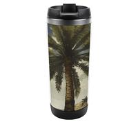 HETVBNS Palm Tree Tropical - Bicchiere in acciaio inox con coperchio, tazza da caffè portatile a prova di perdite, tazza da viaggio per bevande calde/fredde, palestra e ufficio