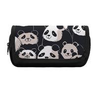 HETVBNS Panda Star, astuccio extra large, astuccio a doppio strato con cerniera, borse per cosmetici portatili per viaggi, organizer per forniture da ufficio per donne e uomini