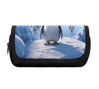HETVBNS Penguin Antarctica Ice Pencil Case Extra Large, doppio strato astuccio con cerniera, borsa portatile per cosmetici da viaggio, organizer per cancelleria da ufficio per donne e uomini