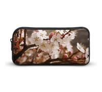 HETVBNS Plum Tree Blossom - Astuccio portamatite grande capacità con cerniera, organizer per matite resistente, piccola borsa per cosmetici portatile per ufficio, viaggi