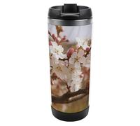 HETVBNS Plum Tree Blossom - Bicchiere in acciaio inox con coperchio, tazza da caffè portatile a prova di perdite, tazza da viaggio per bevande calde/fredde, palestra e ufficio