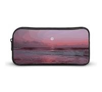 HETVBNS Purple Moon - Astuccio con cerniera di grande capacità, organizer per matite resistente, piccola borsa per cosmetici portatile per ufficio, viaggi