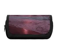 HETVBNS Purple Moon - Astuccio extra large, a doppio strato, con cerniera, per cosmetici, viaggi, cancelleria da ufficio, per donne e uomini