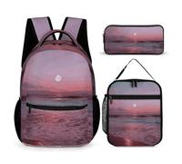 HETVBNS Purple Moon - Set di 3 zaini, resistenti e isolati, per il pranzo, per uomini e donne