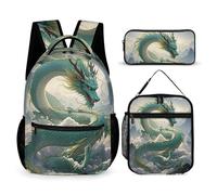 HETVBNS Qinglong - Set di 3 zaini, resistenti e isolati, per il pranzo, per uomini e donne