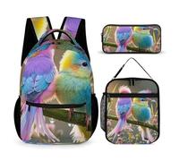 HETVBNS Set di 3 zaini colorati a forma di uccellino, resistenti e isolati, per uomini e donne