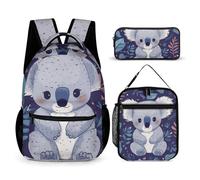 HETVBNS Set di 3 zaini con koala, resistenti e isolanti, per uomini e donne
