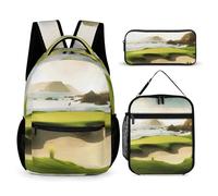 HETVBNS Set di 3 zaini da golf da spiaggia, zaino resistente e isolato, borsa per il pranzo portatile, per uomini e donne