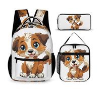 HETVBNS Set di 3 zaini per cani di piccola taglia, zaino resistente, borsa termica per il pranzo, astuccio portatile per uomini e donne