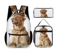 HETVBNS Set di 3 zaini per cani, zaino resistente e isolato, borsa per il pranzo, astuccio portatile per uomini e donne