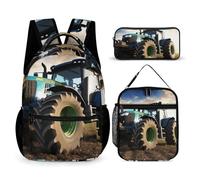 HETVBNS Set di 3 zaini per trattori agricoli, zaino resistente e isolato, astuccio portatile per uomini e donne