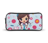 HETVBNS Simpatico astuccio per infermiera, grande capacità, con cerniera, organizer per matite resistente, piccola borsa per cosmetici portatile per ufficio, viaggi