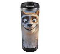 HETVBNS Smiling Animal - Bicchiere in acciaio inox con coperchio, tazza da caffè portatile a prova di perdite, tazza da viaggio per bevande calde/fredde, palestra e ufficio