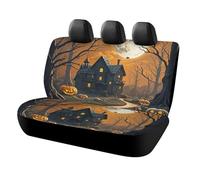 HETVBNS Spooky - Coprisedili per auto, motivo Halloween, protezione universale per sedili posteriori, antiscivolo, per auto, camion e SUV