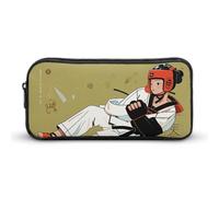 HETVBNS Taekwondo - Astuccio portamatite di grande capacità, con cerniera, organizer per matite resistente, piccola borsa per cosmetici portatile per ufficio, viaggi