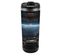 HETVBNS Tazza da caffè con coperchio in acciaio inox con coperchio, a prova di perdite, per bevande calde/fredde, palestra e ufficio